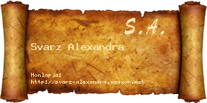 Svarz Alexandra névjegykártya